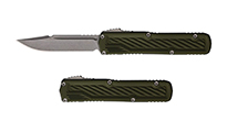 Guardian Tactical Scout Auto OTF Elmax Stonewashed Plain Clip Point Black Sculpted Aluminum OD Green 14-8511 by Unknown