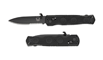 Benchmade Mini SOCP S30V Black Cerakote Spear Point Combo Black G10 393SBK by Benchmade 